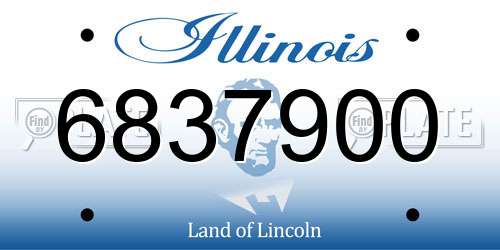 6837900 Illinois License Plate