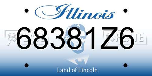 68381Z6 Illinois License Plate