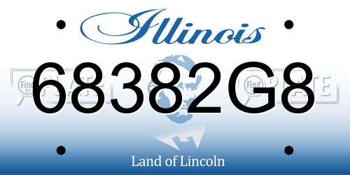 68382G8 Illinois License Plate