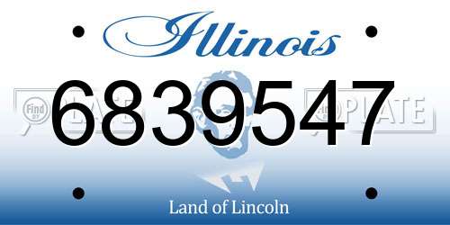 6839547 Illinois License Plate