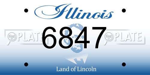 6847 Illinois License Plate