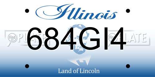 684GI4 Illinois License Plate