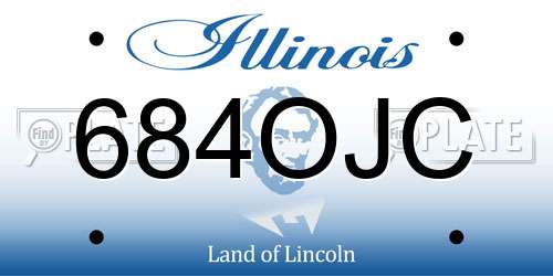 684OJC Illinois License Plate