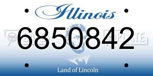 6850842 Illinois License Plate