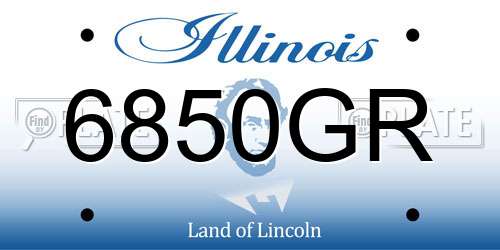 6850GR Illinois License Plate