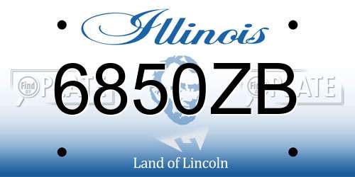 6850ZB Illinois License Plate