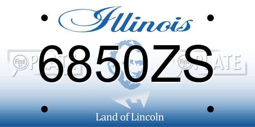 6850ZS Illinois License Plate