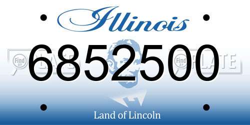6852500 Illinois License Plate