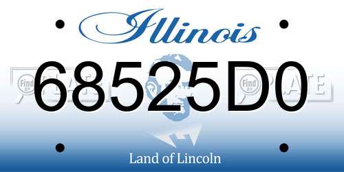 68525D0 Illinois License Plate
