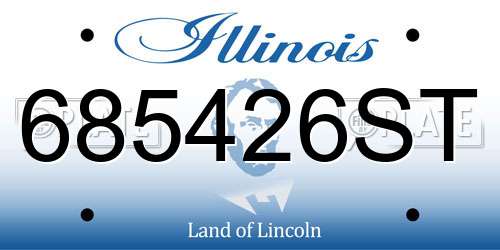 685426ST Illinois License Plate