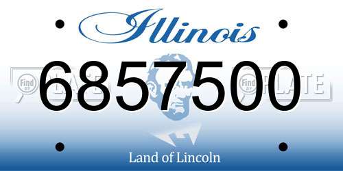 6857500 Illinois License Plate