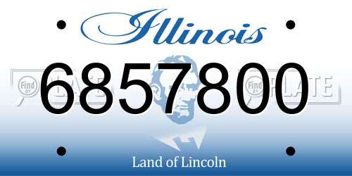 6857800 Illinois License Plate