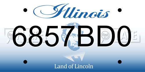 6857BD0 Illinois License Plate