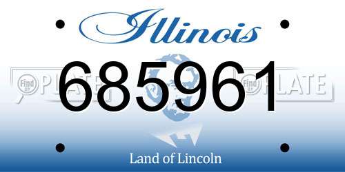 685961 Illinois License Plate