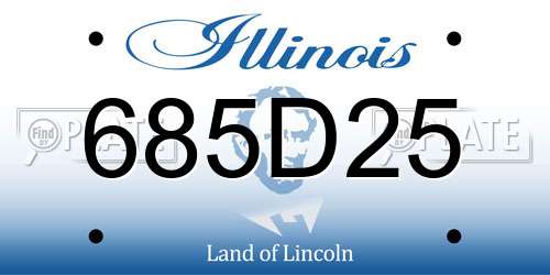 685D25 Illinois License Plate