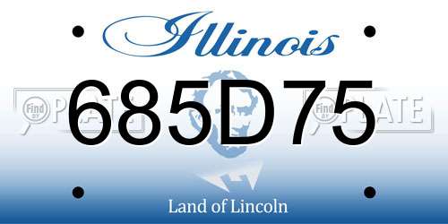 685D75 Illinois License Plate