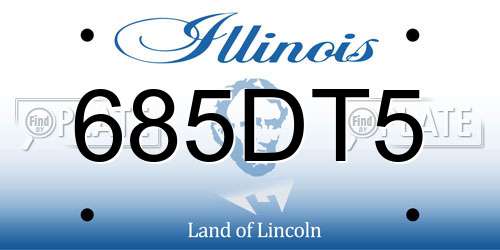 685DT5 Illinois License Plate