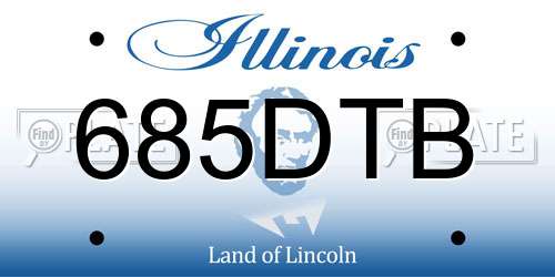 685DTB Illinois License Plate