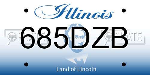 685DZB Illinois License Plate