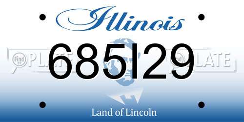 685I29 Illinois License Plate