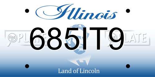 685IT9 Illinois License Plate