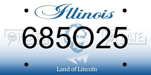685O25 Illinois License Plate