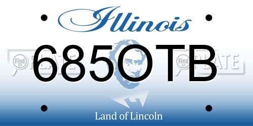 685OTB Illinois License Plate