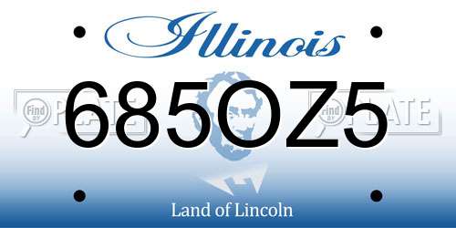 685OZ5 Illinois License Plate