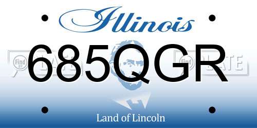 685QGR Illinois License Plate