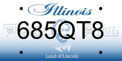 685QT8 Illinois License Plate