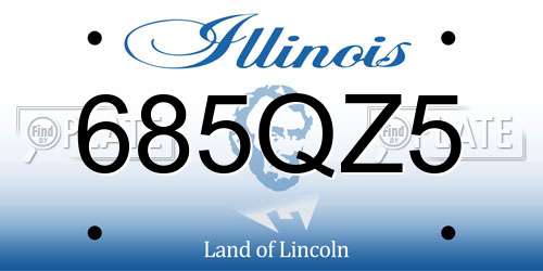 685QZ5 Illinois License Plate