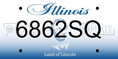 6862SQ Illinois License Plate