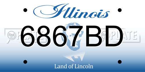6867BD Illinois License Plate