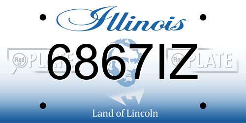 6867IZ Illinois License Plate