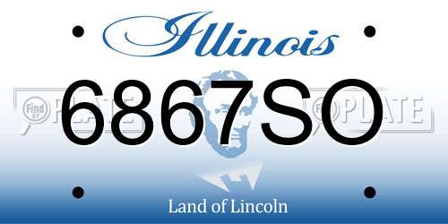 6867SO Illinois License Plate