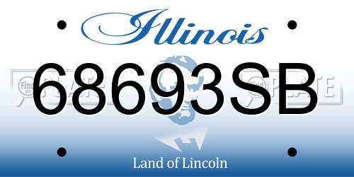 68693SB Illinois License Plate