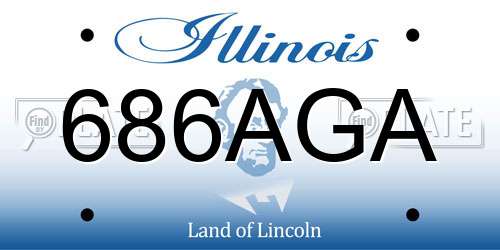 686AGA Illinois License Plate