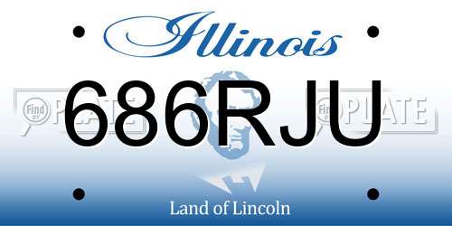 686RJU Illinois License Plate
