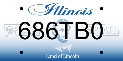 686TB0 Illinois License Plate