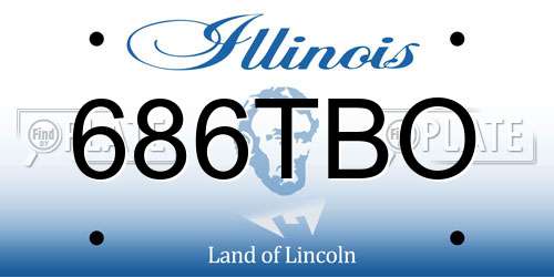 686TBO Illinois License Plate