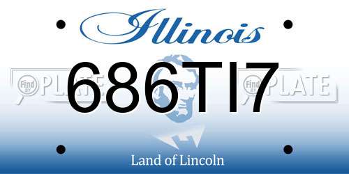 686TI7 Illinois License Plate