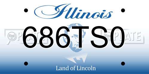 686TS0 Illinois License Plate
