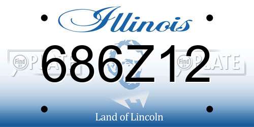 686Z12 Illinois License Plate
