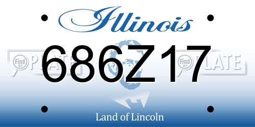 686Z17 Illinois License Plate