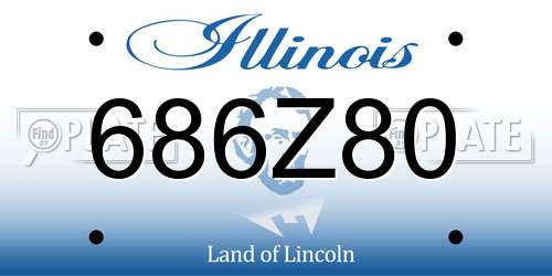 686Z80 Illinois License Plate
