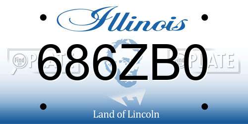 686ZB0 Illinois License Plate