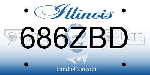 686ZBD Illinois License Plate