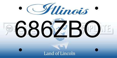 686ZBO Illinois License Plate