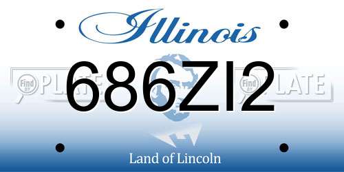 686ZI2 Illinois License Plate