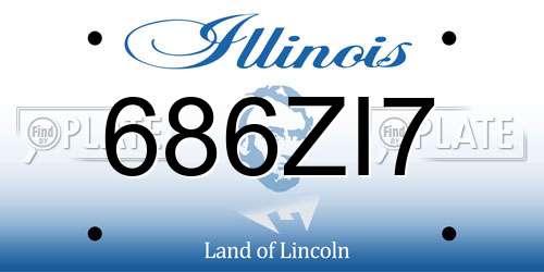 686ZI7 Illinois License Plate